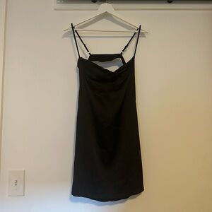 Black Satin Slip Dress